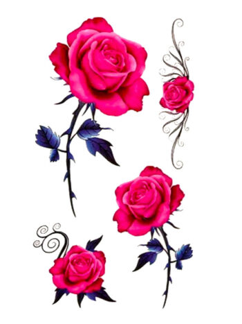 Tatouage Temporaire Roses Eclatantes