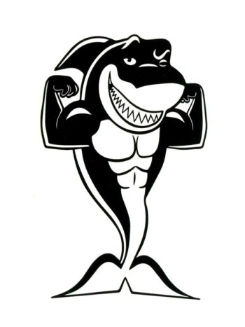 Tatouage Ephemere Requin Bodybuildé