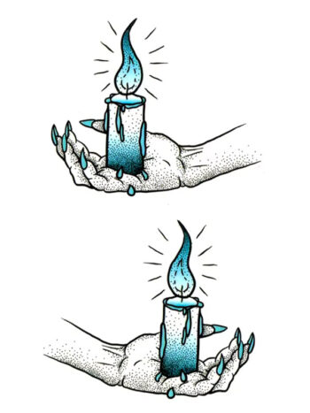 Tatouage Temporaire Bougies Bleues