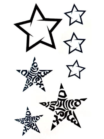 Faux Tatouage Étoiles Stylisées