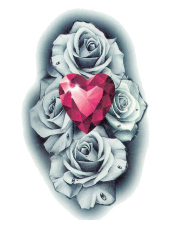 Tattoo-Forest: Tataouage Temporaire Coeur Rose Bijou