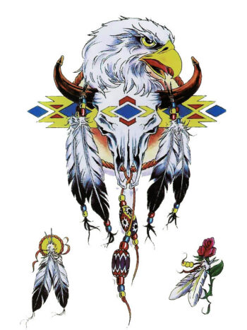 Tattoo-Forest: Tatouage Temporaire Aigle Indien Plumes