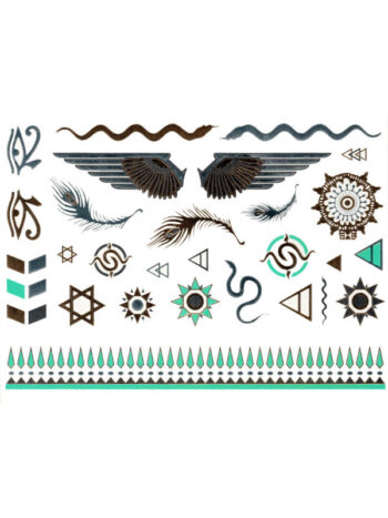 Tattoo-Forest: Tatouage Temporaire Ailes Symboles Ethnique