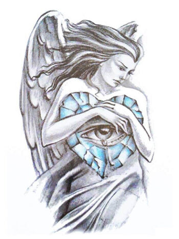 Tattoo-Forest: Tatouage Temporaire Ange Coeur Oeil