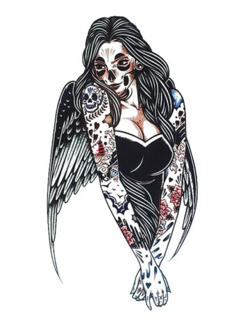 Tattoo-Forest: Tatouage Temporaire Ange Squelette Femme
