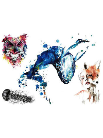 Tattoo-Forest: Tatouage Temporaire Animaux Aquarelle Art