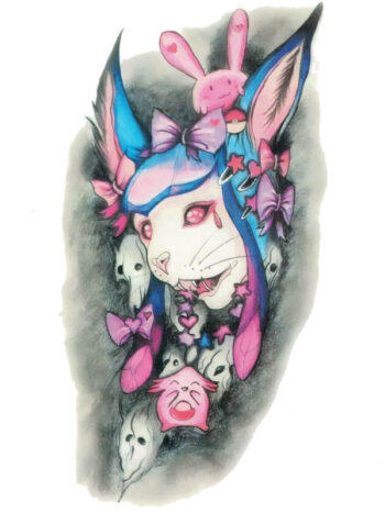 Tattoo-Forest: Tatouage Temporaire Anime Kawaii Lapin