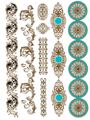 Tattoo-Forest: Tatouage Temporaire Arabesque Mandala Turquoise