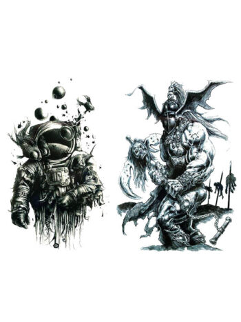 Tattoo-Forest: Tatouage Temporaire Astronaute Guerrier Fantastique