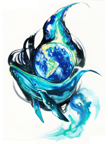 Tattoo-Forest: Tatouage Temporaire Baleine Planete Ocean