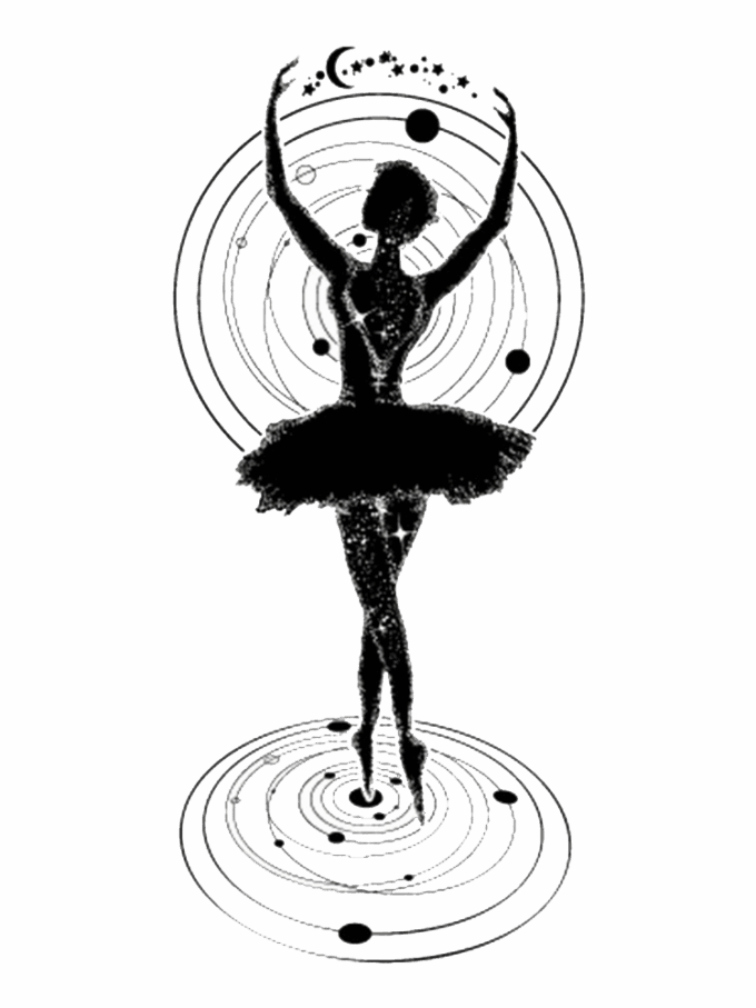 Tattoo-Forest: Tatouage Temporaire Ballerine Cosmique Univers