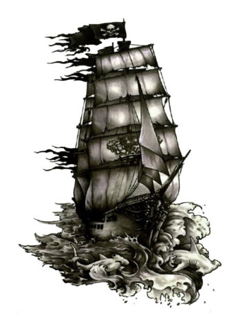 Tattoo-Forest: Tatouage Temporaire Bateau Pirate Mer