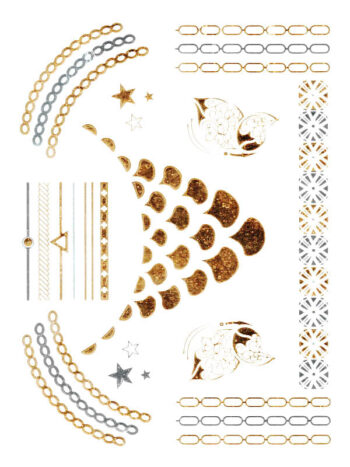 Tattoo-Forest: Tatouage Temporaire Bijou Metallic Plumes