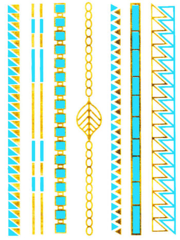 Tattoo-Forest: Tatouage Temporaire Bracelet Ethnique Bleu