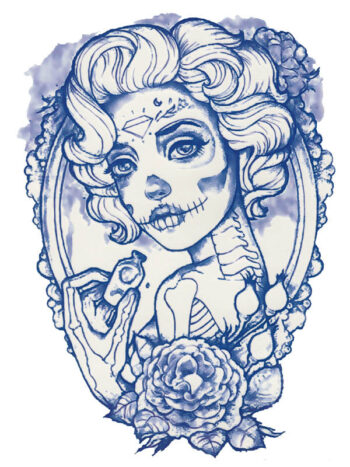 Tattoo-Forest: Tatouage Temporaire Catrina Fleur Mort