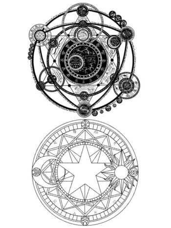 Tattoo-Forest: Tatouage Temporaire Cercle Magique Sceau Alchimique