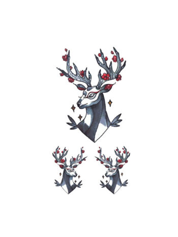 Tattoo-Forest: Tatouage Temporaire Cerf Fantastique Antlers