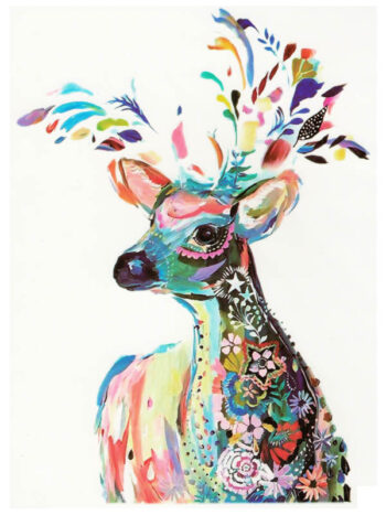 Tattoo-Forest: Tatouage Temporaire Cerf Fleur Coloré