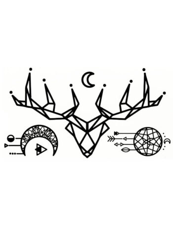 Tattoo-Forest: Tatouage Temporaire Cerf Geometrique Ethnique