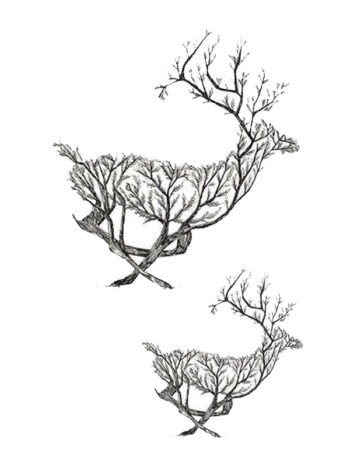 Tattoo-Forest: Tatouage Temporaire Cerf Nature Arbre