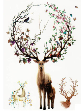 Tattoo-Forest: Tatouage Temporaire Cerf Nature Fantastique