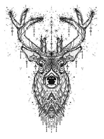 Tattoo-Forest: Tatouage Temporaire Cerf Tribal Geometrique