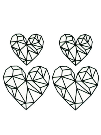 Tattoo-Forest: Tatouage Temporaire Coeur Geometrique Minimaliste