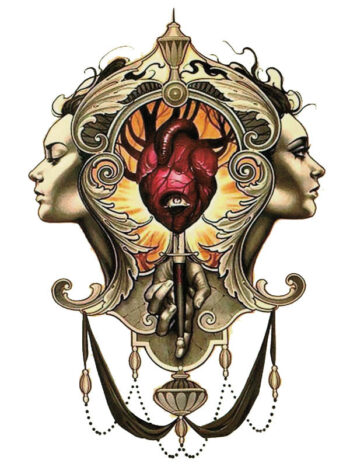Tattoo-Forest: Tatouage Temporaire Coeur Mystique Visage
