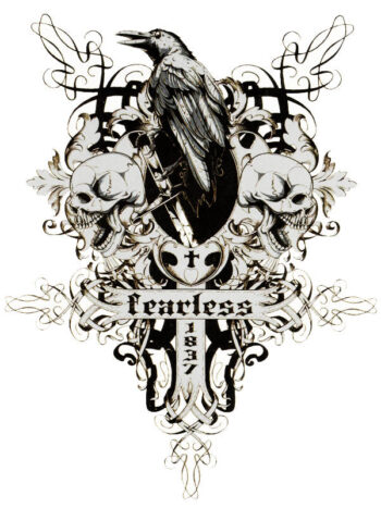 Tattoo-Forest: Tatouage Temporaire Corbeau Crane Gothique