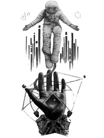 Tattoo-Forest: Tatouage Temporaire Cosmique Main Espace