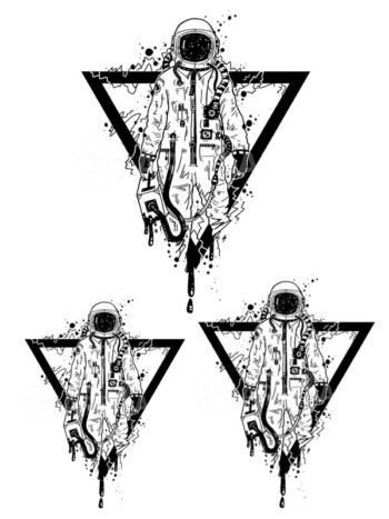 Tattoo-Forest: Tatouage Temporaire Cosmonaute Espace Geometrique