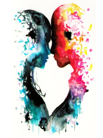 Tattoo-Forest: Tatouage Temporaire Couple Amour Aquarelle