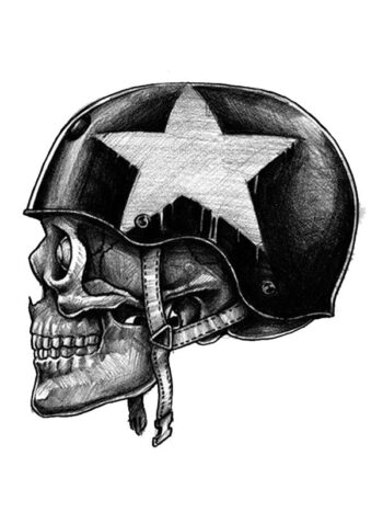 Tattoo-Forest: Tatouage Temporaire Crane Casque Militaire