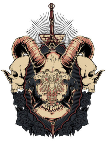 Tattoo-Forest: Tatouage Temporaire Crane Demon Gothique