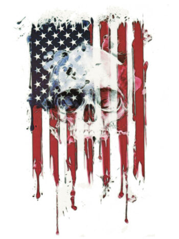 Tattoo-Forest: Tatouage Temporaire Crane Drapeau Americain