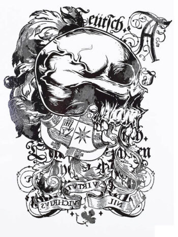 Tattoo-Forest: Tatouage Temporaire Crane Gothique Heraldique