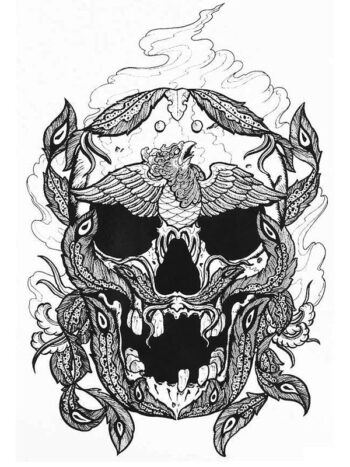 Tattoo-Forest: Tatouage Temporaire Crane Phoenix Serpent