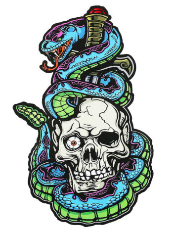 Tattoo-Forest: Tatouage Temporaire Crane Serpent Coloré