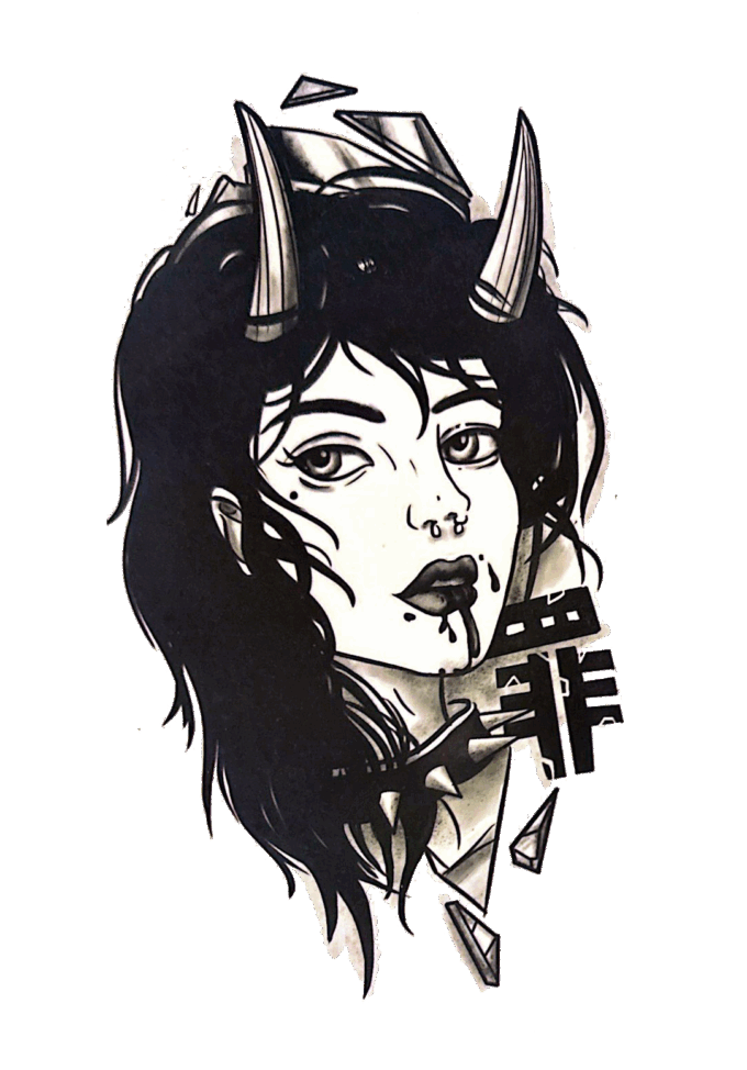 Tattoo-Forest: Tatouage Temporaire Demon Japonais Femme