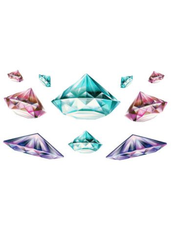 Tattoo-Forest: Tatouage Temporaire Diamant Multi Couleur