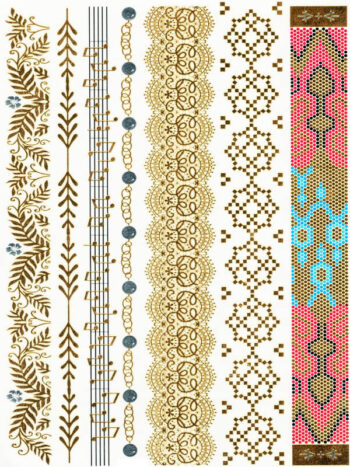 Tattoo-Forest: Tatouage Temporaire Doré Ethnique Bracelet