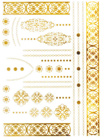 Tattoo-Forest: Tatouage Temporaire Doré Ethnique Bracelet