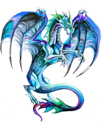 Tattoo-Forest: Tatouage Temporaire Dragon Fantastique Couleur