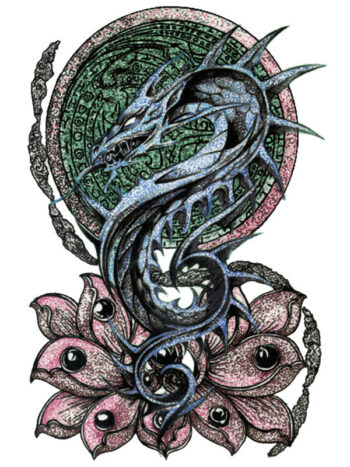 Tattoo-Forest: Tatouage Temporaire Dragon Lotus Tribal