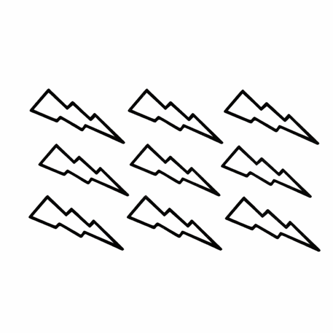 Tattoo-Forest: Tatouage Temporaire Eclair Minimaliste Noir
