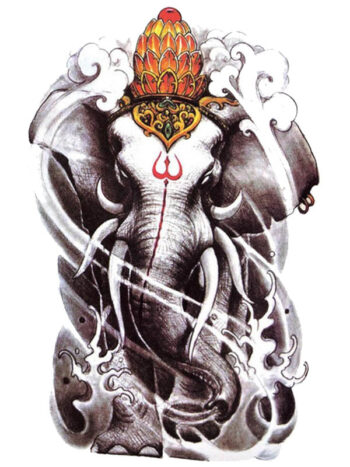 Tattoo-Forest: Tatouage Temporaire Elephant Ganesh Mandala