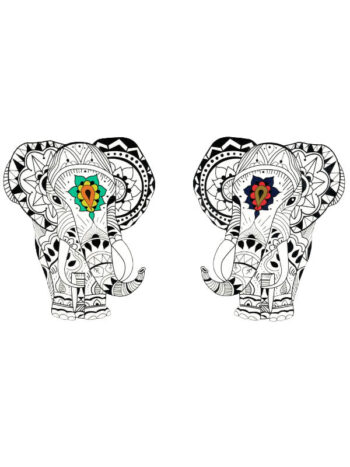 Tattoo-Forest: Tatouage Temporaire Elephant Mandala Coloré