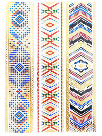 Tattoo-Forest: Tatouage Temporaire Ethnique Geometrique Coloré