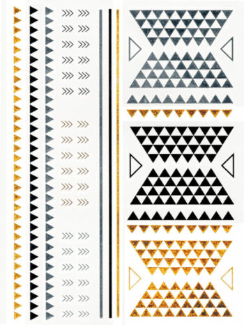 Tattoo-Forest: Tatouage Temporaire Ethnique Geometrique Metallic
