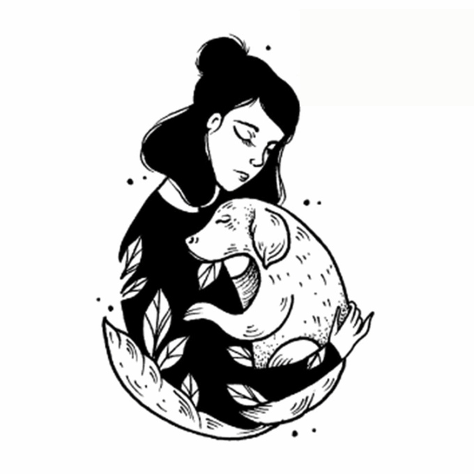 Tattoo-Forest: Tatouage Temporaire Femme Chien Amour